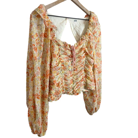 Free People Mabel Printed Blouse Top - Picture 4 of 7